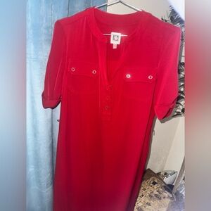 Red Button-Down Dress